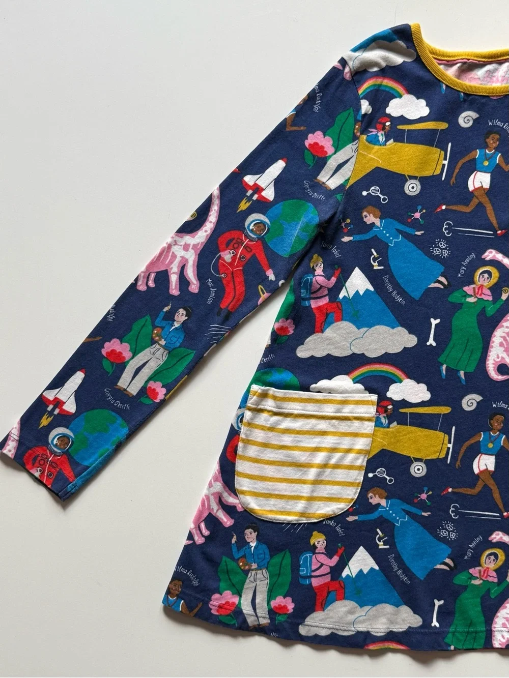 Mini Boden Girls When I Grow Up Print Tunic in Starboard Blue - Size 8-9Y